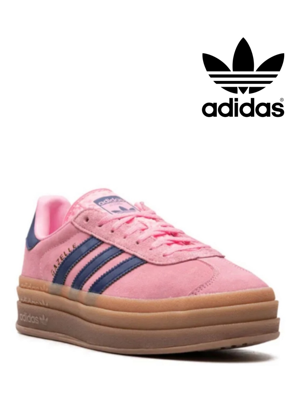 Adidas Gazelle Bold Suede Platform Sneakers {Pink Glow/blue} 9